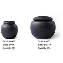 Japanese Coarse Pottery Tea Cans Tea Set Tea Caddy Jar Pot Sugar Bowl Coarse Pottery Tea Sealed Creative Home Decor,B