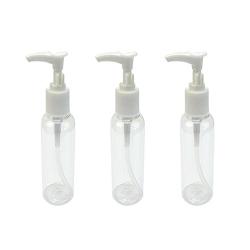 3PCS 30ml Refillable Clear Empty Pump Bottle Cream Makeup Travel Cosmetic Container With White Head for Lotion Bath Shower Dispenser (30ML)