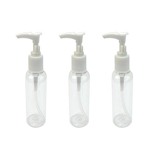 3PCS 30ml Refillable Clear Empty Pump Bottle Cream Makeup Travel Cosmetic Container With White Head for Lotion Bath Shower Dispenser (30ML)