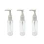 3PCS 30ml Refillable Clear Empty Pump Bottle Cream Makeup Travel Cosmetic Container With White Head for Lotion Bath Shower Dispenser (30ML)