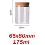 Bocal en verre de 9 tailles avec couvercle, colonne en liège, conteneur étanche, pour stockage de grains, thé, café, haricots, bonbons, aliments, 65x80mm 175ml Bocal en verre de 9 tailles avec couvercle, colonne en liège, conteneur étanche, pour stockage de grains, thé, café, haricots, bonbons, aliments, 65x80mm 175ml