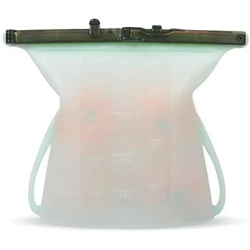 Reusable Sous Vide Food Storage Bags - Leak Proof Liquid Zip Seal - Easy to Use- Preservation & Cooking Baggies (1 L) (Green) Reusable Sous Vide Food Storage Bags - Leak Proof Liquid Zip Seal - Easy to Use- Preservation & Cooking Baggies (1 L) (Green)