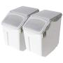 Kitchen Flour Box with Wheels Seal Locking Lid PP Rice Storage Container Food Containers ((33Ib / 80 cup),Pack-2)