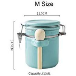 Ceramic Tea Cans Sealed Canister Milk Powder Candy Coffee Beans Jars Food Container Spice Storage Bottle With Lid Spoon,B-M