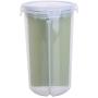 Kitchen Food Storage Box Rice Beans Stoarge Jar w/ Seal Cover 4 Lattices Food Preservation Container Plastic Kitchen Storage Holder Crisper Grains Storage Tank Household Cans Sorting Organizer (F)