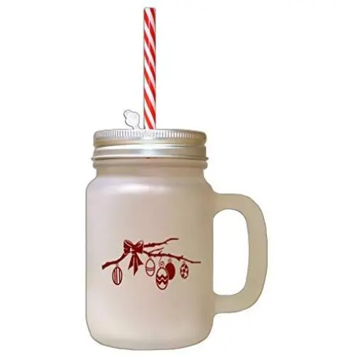Maroon Easter Easter Eggs On The Tree Frosted Glass Mason Jar With Straw Maroon Easter Easter Eggs On The Tree Frosted Glass Mason Jar With Straw