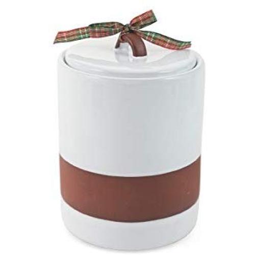 Villa dEste Home Tivoli Large Jar, Terracotta, White, 13x18 cm
