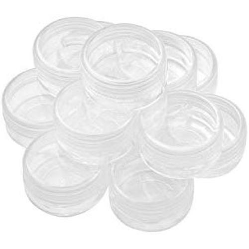 Palm Kloset Clear Round Plastic Tins Storage Containers screw Lids Jars 12 Set