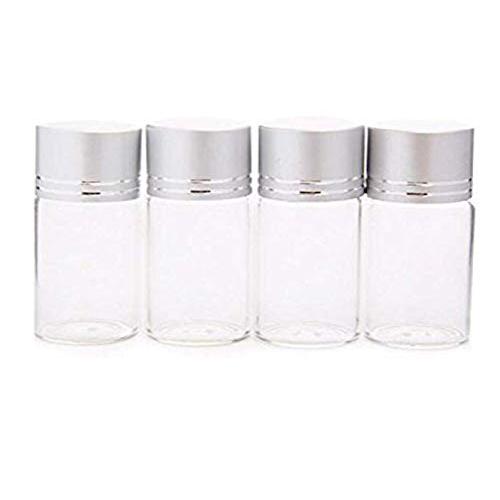 12PCS 5ML Clear Glass Vials Bottle Jars Pot Container With Silver Screw Lids For Essential Oils Cosmetics Liquid Water Lab Sample Sampling Powders