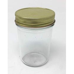 8 oz Mason (Jelly) Half Pint Glass Jars with Metal Lids by Richards Packaging 12 Pack for Canning Tapered Sides