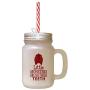 Maroon Little Monsters Brush Their Teeth Frosted Glass Mason Jar With Straw