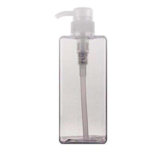 1PCS 650ml 22oz Empty Square Refillable Plastic Makeup Cosmetic Spray Pump Bottle Jar Bottle For Lotion Liquid Dispenser Soap Shampoo Dispenser Container (Clear)