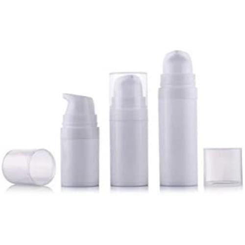 erioctry 6Pcs 15ml White Empty Portable High-Grade Plastic Airless Vacuum Pump Bottle Vial Travel Mini Bayonet Cream Lotion Toner Container Pot (15ml)