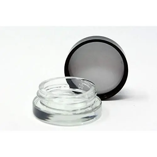 Saucy diamond brand, 90pcs, 7ml thick bottom for waxes oils completely airtight, 90pc per flat, low profile, clear Saucy diamond brand, 90pcs, 7ml thick bottom for waxes oils completely airtight, 90pc per flat, low profile, clear