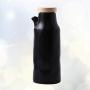 UPKOCH Seasoning Bottle Ceramic Soy Sauce Bottle Oil Bottle Kitchen Seasoning Jar with Wooden Cover for Salt Pepper Spice (Black)