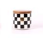 Geometric Food Storage Jar, Ceramic Kitchen Canisters with Airtight Seal Bamboo Lid, Food Storage Canister for Tea, Coffee Bean, Spice, Sugar, Flour (100x100mm)