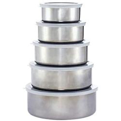 Has_Shop 5 Pcs Stainless Steel Food Storage Bowl with Lid BPA Free Kitchen Accessories