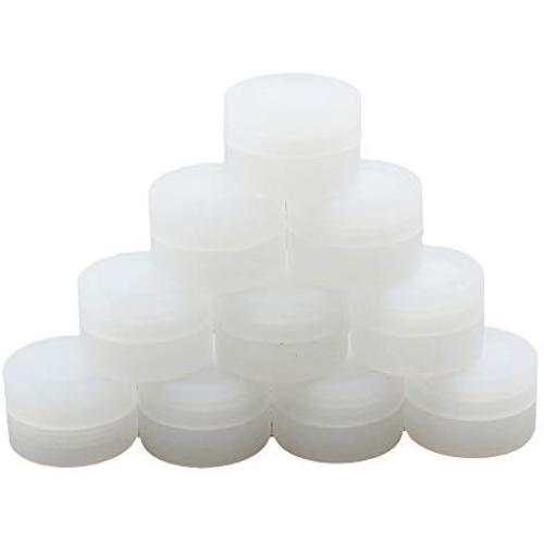 YHSWE 100Pcs 3ml Silicone Mini Container Oil Kitchen Wax Round Concentrate Box Multi Use Storage Jar for lip Balm and Creams Clear