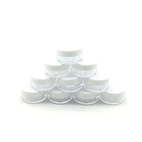 Bocaux Plastiques Transparents Remplissables – 100 Pièces (2g/3g/5g/10g/15g/20g) – Idéal pour Éyelash, Crème à Lèvres, Maquillage Bocaux Plastiques Transparents Remplissables – 100 Pièces (2g/3g/5g/10g/15g/20g) – Idéal pour Éyelash, Crème à Lèvres, Maquillage