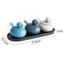 OPaida Spice jar, Kitchen Storage, Duckling Shape, 250ml Capacity (with Spoon), Salt/Pepper/Starch/Sugar Storage, Creative Home Gifts,3-pieceset