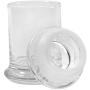 Clear Glass Herb Stash Jar and Lid 2.75 oz with Sugar Skull Logo from Smoke Promos