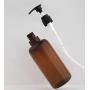erioctry 3PCS 500ml/16.6OZ Refillable Empty PET Plastic Pump Bottles Jars with Pump Tops for Makeup Cosmetic Bath Shower Toiletries Liquid Containers Leak Proof Portable Travel Accessories(Brown)