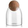 Whthteey Clear Glass Jar with Airtight Seal Wood Lid Ball Candy Jar for Candy Seasoning (S)