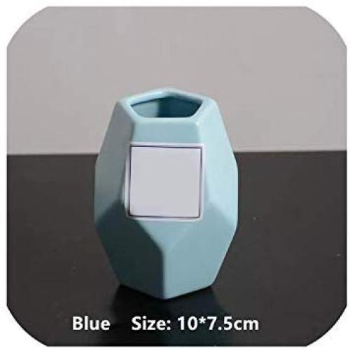 Makeup Brush Ceramic Storage Jar Pink Ceramic Storage Bottle Cosmetic Storage Organizer Pen Holder Desktop Ceramic Container,Blue - Small