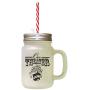 Schwarzes Theater Mason Jar mit Frostglas und Strohhalme
