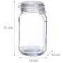 Relaxdays Set of 6 Food Storage Glass Jars, 1.5 L, Transparent, Clip Lock, Airtight, Rubber Band Canisters, Standard