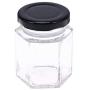 UPKOCH 45ML Hexagon Transparent Glass Bottle 60g Honey Storage Bottle Empty Jar Nut Sugar Canister Tank for Home Kitchen (Picture 1)