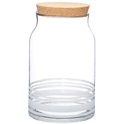 Kitchen Craft Natural Elements Large Glass Food Storage Jar, 4 litres (7 Pints) - Transparent