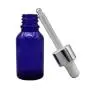 3 Stück 15ml/0.5oz Leere Wiederbefüllbare Blaue Glas-Ätheröl-Tropfversiegeln mit Glaspipette, Weißer Gummenspitze, Kosmetikbehälter, Glasbehälter, Set für Aromatherapieöle