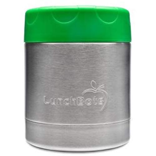 LunchBots Thermal 8 oz Triple Insulated Food Container - Hot 6 Hours or Cold 12 Hours - Leak Proof Thermos Soup Jar - All Stainless Interior - Green