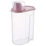 JAY-LONG Airtight Food Container, Cereal Dispenser for Dry Food, Food Dispenser, Multifunctional Handheld Kitchen Storage Jar, Breakfast Cereal, Candy & Meals Storage,Pink