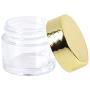 Beauticom 7 Gram / 7 ML (Quantity: 24 Pieces) Thick Wall Round Leak Proof Clear Acrylic Jars with GOLD Lids for Beauty, Cream, Cosmetics, Salves, Scrubs