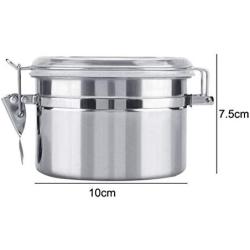 Yinpinxinmao Stainless Steel Airtight Canister Set, Food Storage Container for Kitchen Counter, Sugar, Coffee, Canister with Clear Acrylic Lid Locking Clamp S 4inch