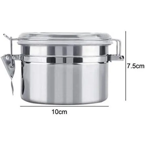Ensemble de contenants en acier inoxydable Yinpinxinmao, hermétique pour la cuisine, idéal pour le sucre, le café, rangement en acier inoxydable avec couvercle en acrylique transparent et mécanisme de verrouillage. Ensemble de contenants en acier inoxydable Yinpinxinmao, hermétique pour la cuisine, idéal pour le sucre, le café, rangement en acier inoxydable avec couvercle en acrylique transparent et mécanisme de verrouillage.