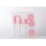 Travel container for toiletries,3 Pack Travel Bottles, 3 Pack lip balm containers with lids，Perfect for Business or Personal Travel, Fun Outdoors 8 piece set (Pink)