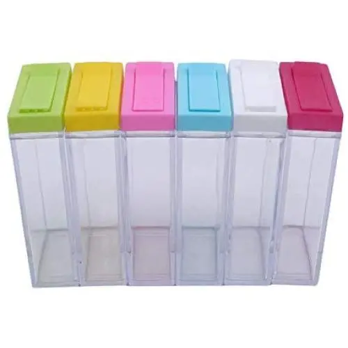 Transparente Gewürze Box Küche, 6-teiliges Set, Salz, Pfeffer, Kümmel, Gewürzsäulen, Küchen Gewürz Lagerung Behälter