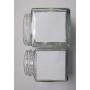 Nakpunar 6 oz 12 pcs Glass Square Jars with White Lids - Cube, straight sided