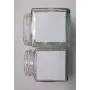 Bouteilles en verre carrées de 17,7 cm (6 oz) - 12 pièces avec couvercles blancs - Cube, parois droites Bouteilles en verre carrées de 17,7 cm (6 oz) - 12 pièces avec couvercles blancs - Cube, parois droites