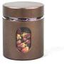 Packaging Stainless Steel Glass Box Tube with Window Tea Coffee Sugar Nuts Airtight Jar Storage Glass Container Bin,8.3cm10.5cm,White