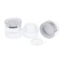 AKOAK 2 Pcs Refillable Frosted Glass Cosmetic Cream Jar Bottle Container,High-end Separate Bottles for Cosmetics with Silver Shiny Lid,Capacity 30g/1oz