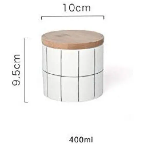 Round Plaid Sealed Ceramic Storage Jar For Spices Tea Coffee Can Tank Food Container Bottle With Lid For Kitchen Organizer,S Round Plaid Sealed Ceramic Storage Jar For Spices Tea Coffee Can Tank Food Container Bottle With Lid For Kitchen Organizer,S
