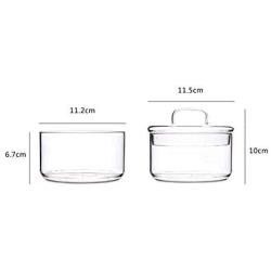 Glass Bowls Stackable Heat Resistant Thick Straight Glass Transparent Salad Bowl Innovative Dessert Fruit Box with Lid Grain Jar, Dishware safe