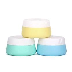 3Pcs Silicone Cosmetic Containers with Sealed Lids Soft Silicone Makeup Eye Cream Lotion DIY Facial Masks Jars Pot Great for Travel Home and Outdoor (Color Random 20g)