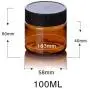 6PCS Kunststoff Amber Make-up Runde Behälter mit Weißen Innenschalen und Schwarzen Deckeln – Kosmetikverpackungsflaschen, Lagerbehälter, für Creme, Lotion, Gesichtsmaske, DIY-Schönheitstools (100g/3.4oz)