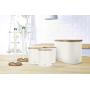 Swan SWKA17513WHTN Nordic Scandi Set of 3 Storage, Tea, Coffee, Sugar Canisters, Cotton White, Steel