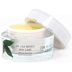 Dr Lisa Benest Skin Care 20% Glycolic Alpha Hydroxy Acid Anti Aging Day Night Alpha Lipoic DMAE Green Tea Peptide Ferulic Face Cream 1.75 Ounce